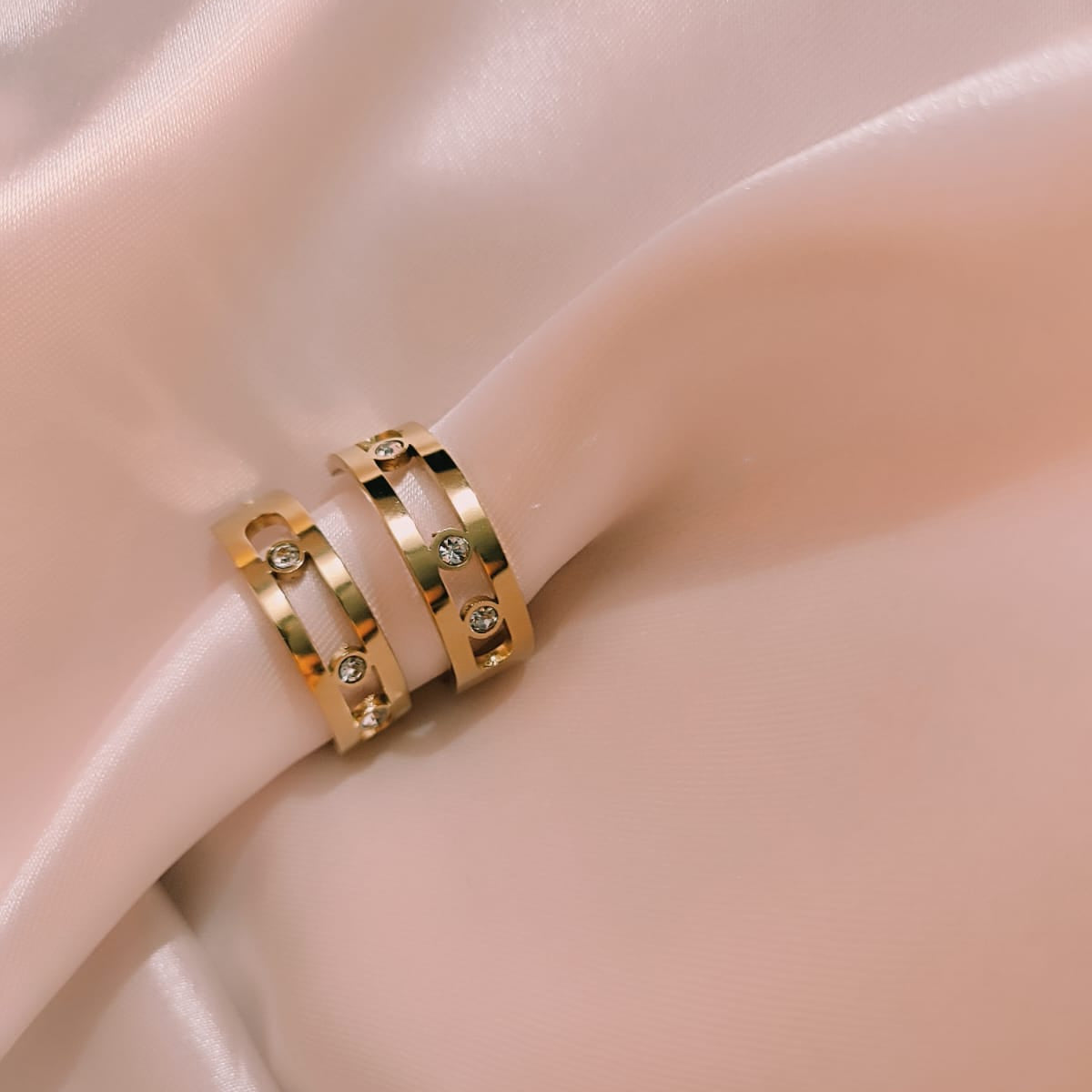 Crystal Studded Hoop Earrings