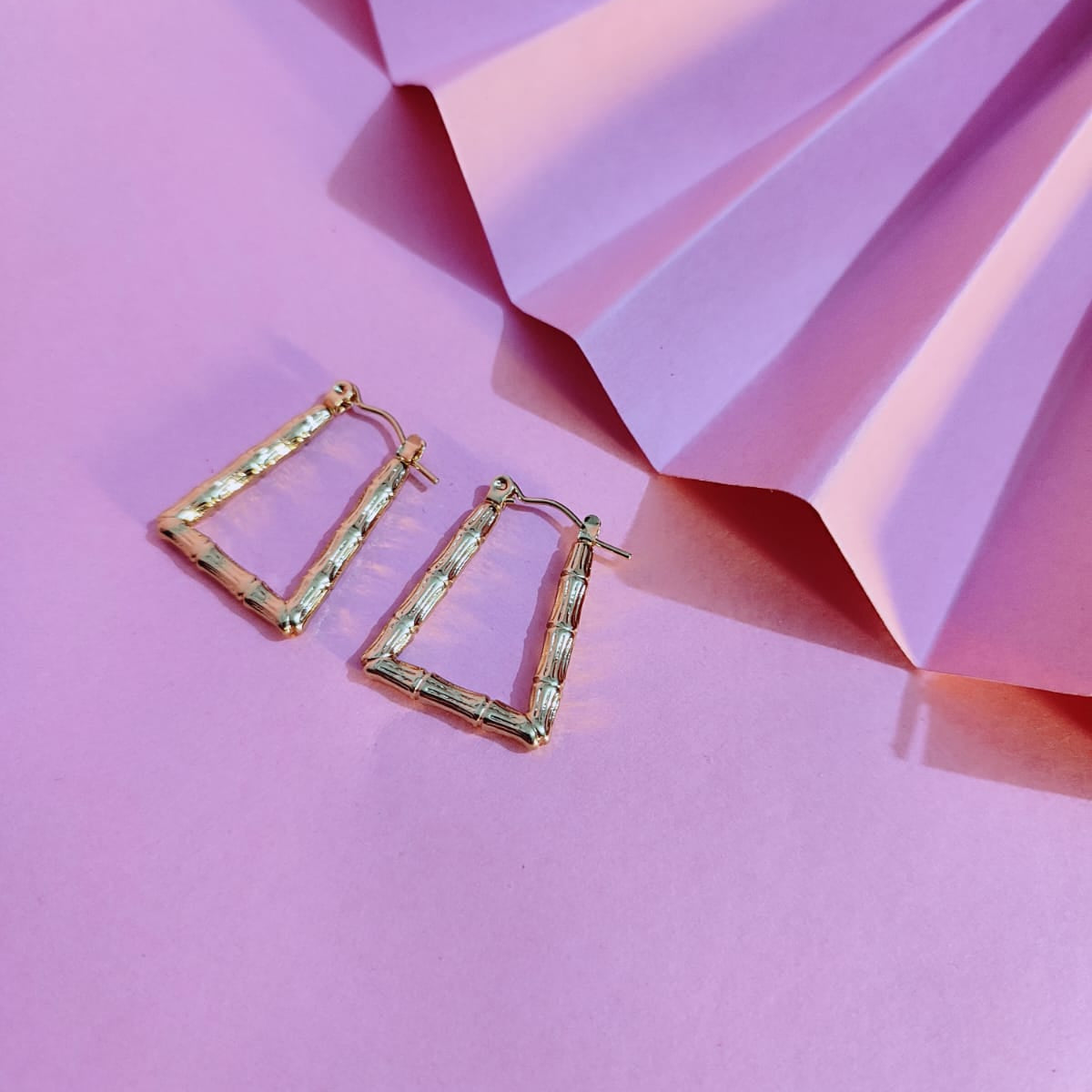 Textured Bamboo Hoop Earrins