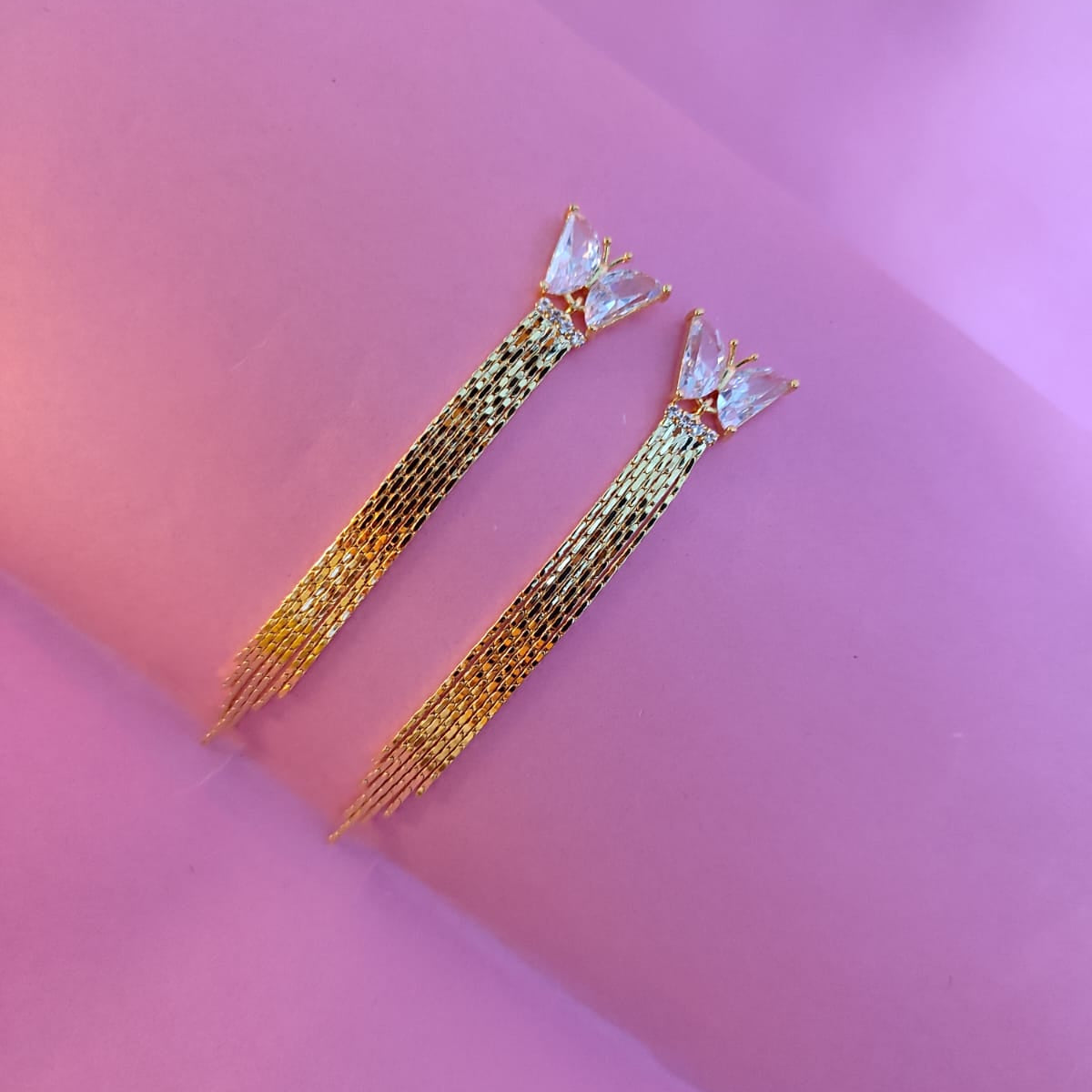 Crystals Tassel Earrings