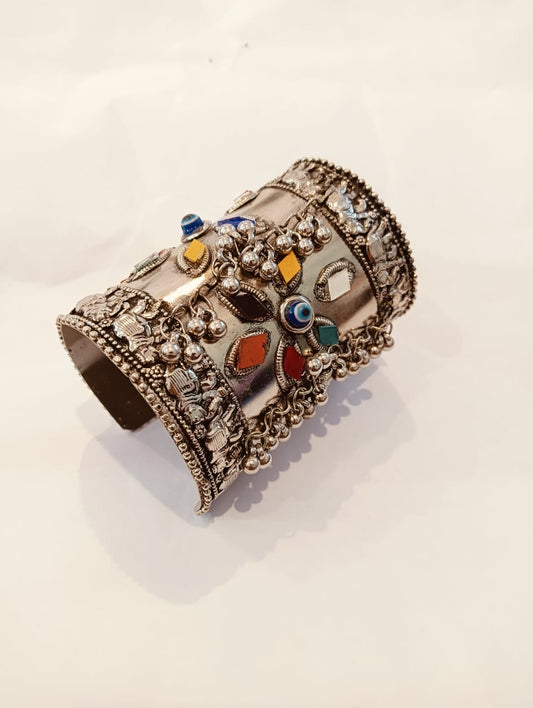 Gujarati Navratri Oxidised Afghani Bracelet Cuff for Women