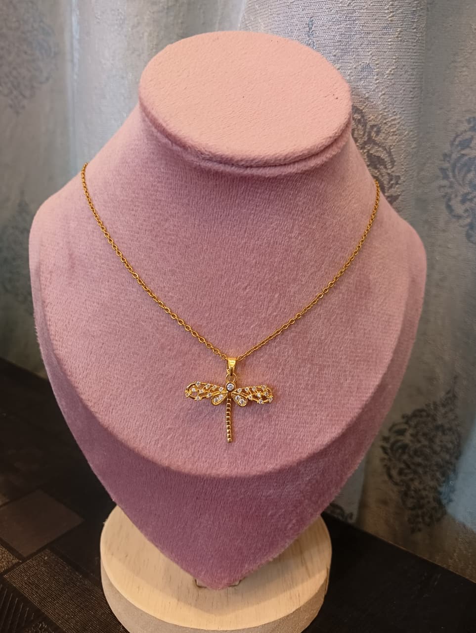 Elegant Gold-Plated Dragonfly Pendant Necklace for Women & Girls | CZ Studded Trendy Chain | Daily & Party Wear Jewellery